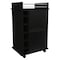 Tuhome Dukat Bar Cart, Two Shelves, Six Built-in Wine Rack, Four Casters, Black BLW6544 - alternate 8